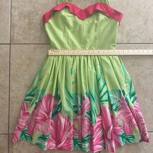 Handmade Vintage Reproduction Tiki/Tropical Halter Dress *with pockets*